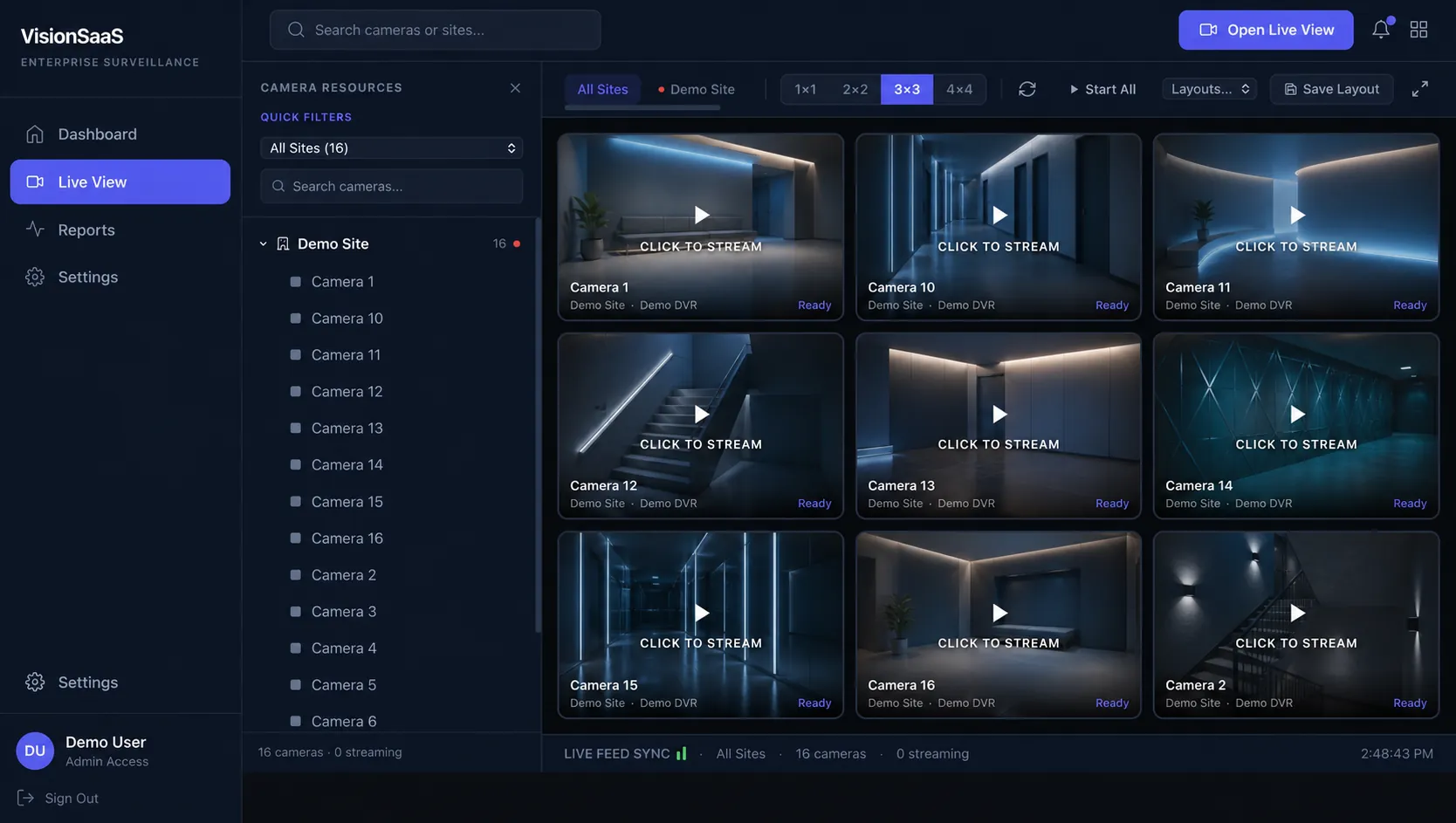 VisionSaaS interface